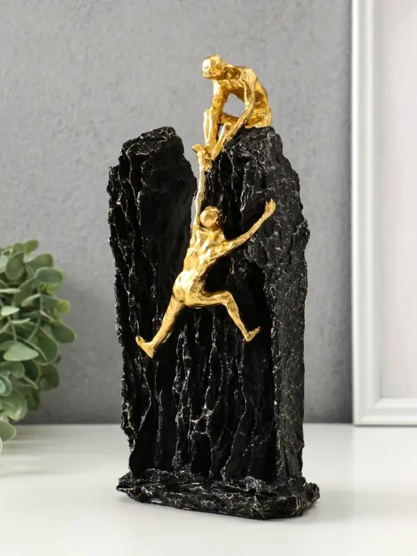 Фигурка полистоун &laquo;Скалы. Взаимопомощь&raquo;, под золото, 12.3&times;8&times;25.5 см