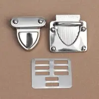 Застёжка для сумки, 3.3×3.8 см, цвет серебряный