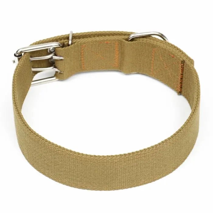 Брезентовый ошейник, 84&times;4.5 см, двухслойный, цвет песочный
