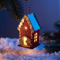Ёлочная игрушка &laquo;Весёлая пряня&raquo; 9&times;5 см, подвеска, от батареек AG10&times;3, свечение тёплое белое