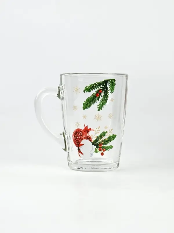 Кружка новогодняя стеклянная &laquo;Новогодний гранат&raquo;, 300 мл