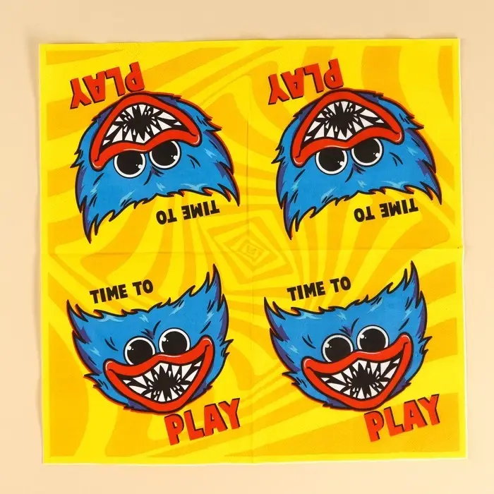 Салфетки бумажные «Хагги Вагги», 33×33 см, 20 штук, 3-х слойные, Монстр