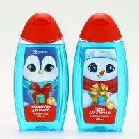 Подарочный набор для мальчика «Для тебя»: пена для купания, шампунь для волос и мочалка утка, Чистое счастье Подарочный набор для мальчика «Для тебя»: пена для купания, шампунь для волос и мочалка утка, Чистое счастье