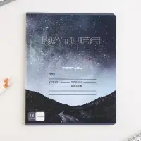 Тетрадь в клетку, 18 листов, А5, на скрепке, блок №1, Grey, МИКС
