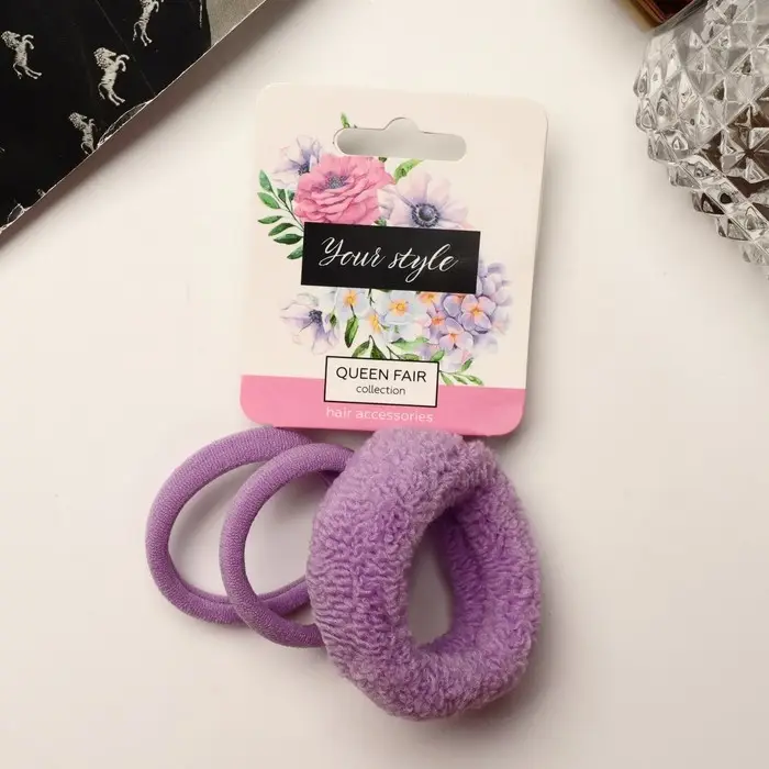 Резинка для волос Резинка для волос "Махрушка" (набор 3 шт) простой стиль, 4 см, микс