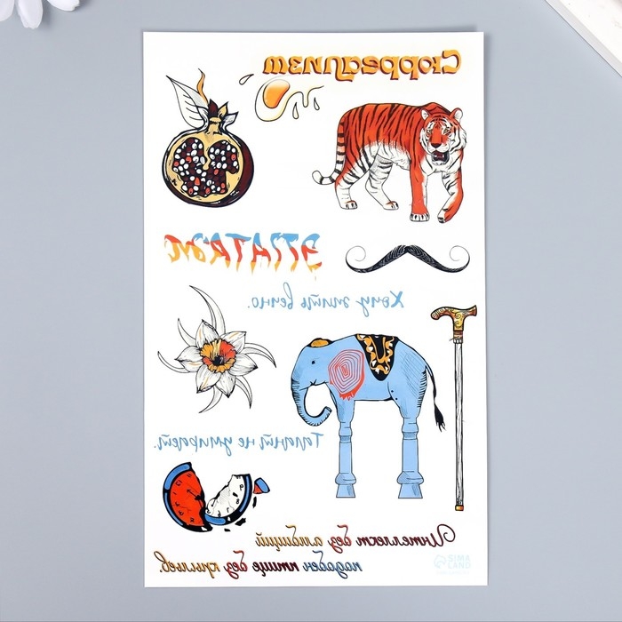 Татуировка на тело цветная Татуировка на тело цветная "Сюрреализм" 18х11 см