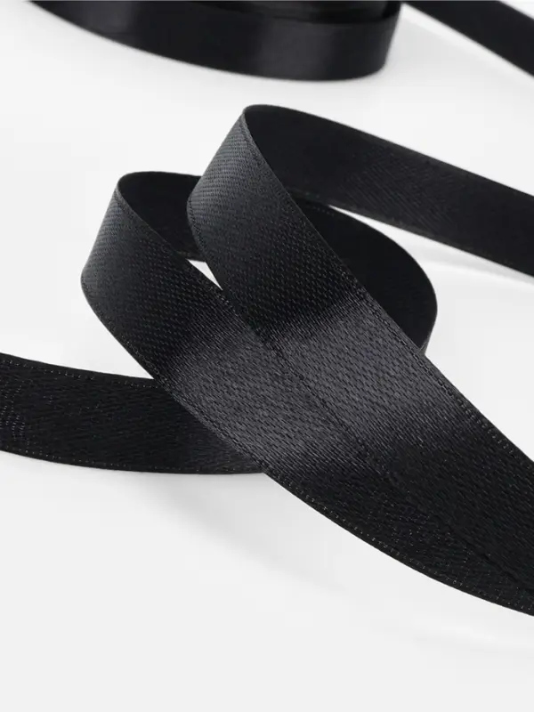 Лента атласная, 12 мм × 23 ± 1 м, цвет чёрный №39 Лента атласная, 12 мм × 23 ± 1 м, цвет чёрный №39