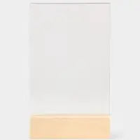 Тейбл-тент А5, оргстекло 2 мм, на деревянной подставке, 15&times;4&times;25 см