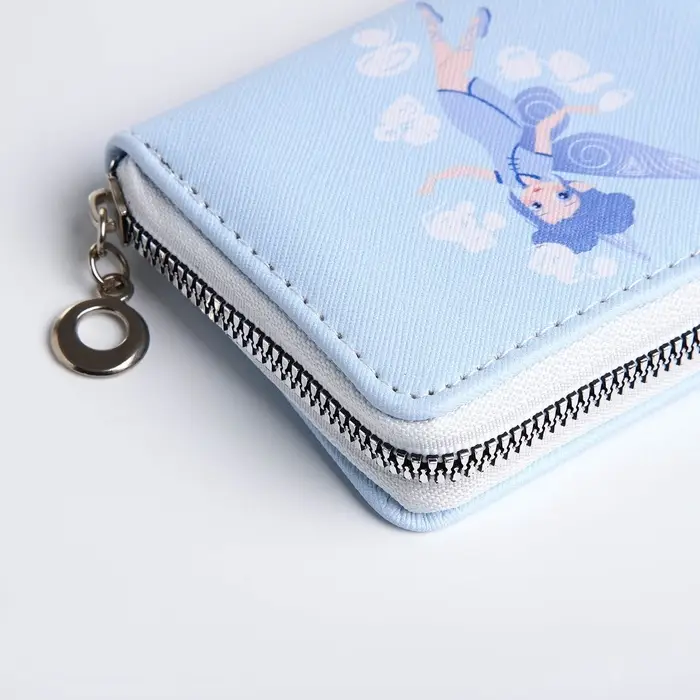 Кошелёк на молнии &laquo;Фея воздуха&raquo;, отдел для карт, для монет, голубой