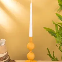 Подсвечник на 1 свечу «Песок», с 2 сферами, 8.5×8.5×18+/- 1 см