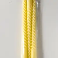 Набор свечей витых 25 см, 3 шт., 57 г, 5 ч, пастельно-жёлтый