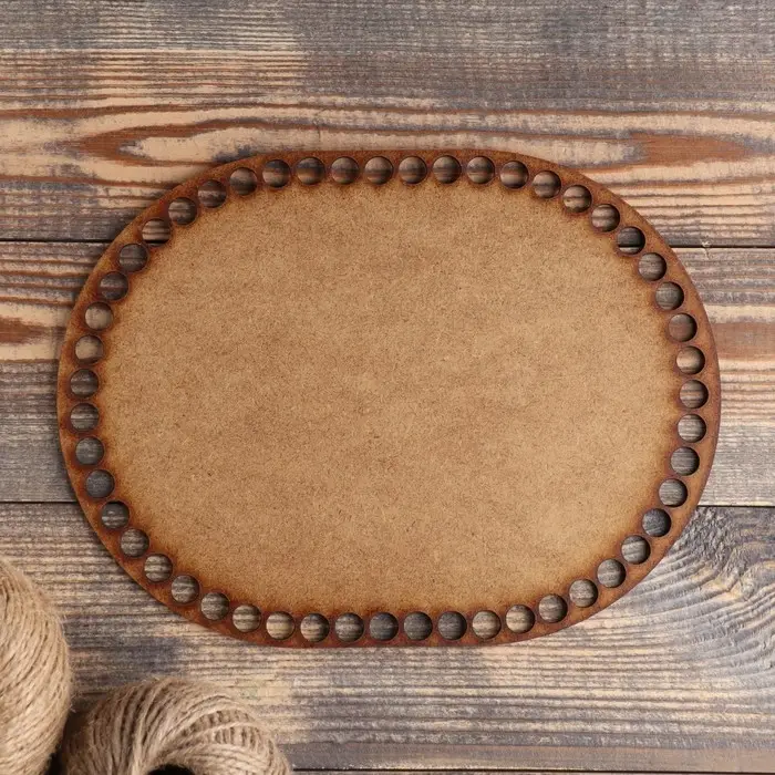 Заготовка для вязания "Овал параллельный", донышко лхдф белый, 24×18 см, d=10мм