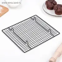 Решётка для глазирования и остывания кондитерских изделий KONFINETTA, 26&times;23&times;3 см, металл, чёрная