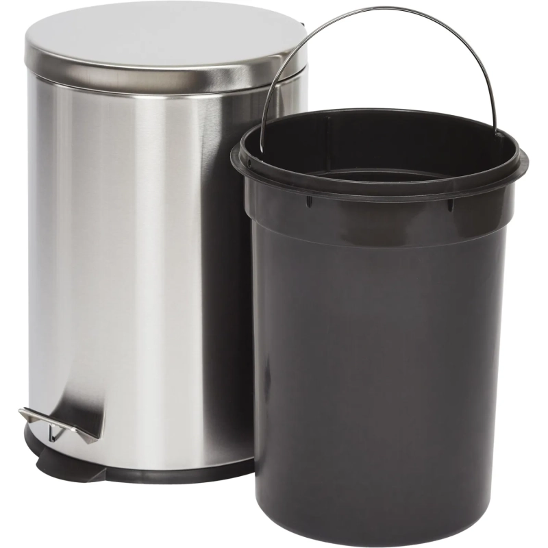 Ведро мусорное с педалью и доводчиком Luscan 20 л, матовое, нерж сталь