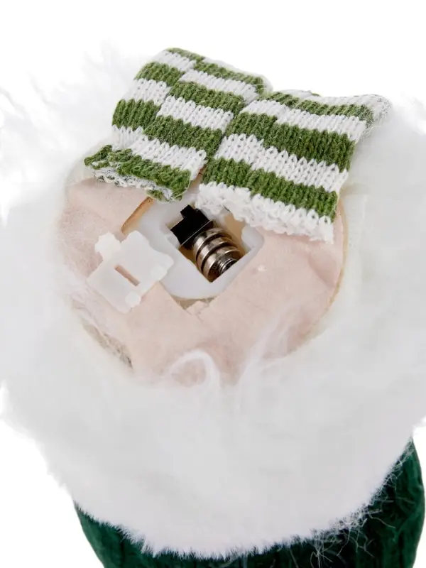 Светодиодная фигура &laquo;Гном зеленая шапочка&raquo; 33 см, текстиль, 1 LED, от батареек AG10&times;3, свечение тёплое белое