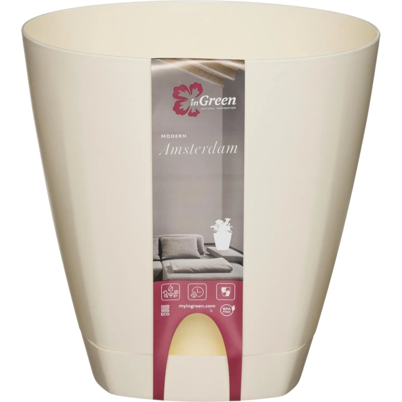 Горшок для цветов AMSTERDAM D 250 ,8 л Сливочный ING6202СЛ