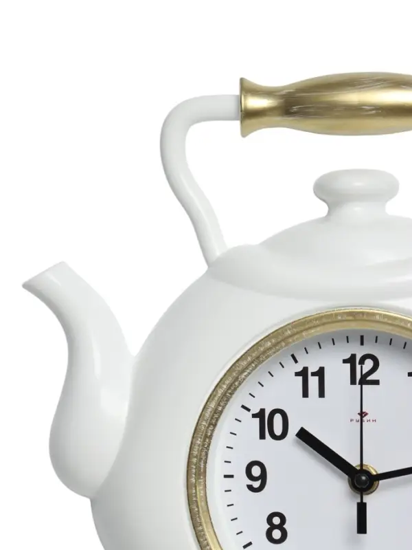 Часы настенные интерьерные &laquo;Чайник&raquo;, для кухни, бесшумные, плавный ход, 27&times;28.5 см, белые, от батарейки 1&times;АА