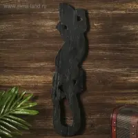 Панно настенное дерево "Геккон с цветком и узором" 1x12x50 см