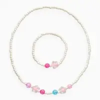 Набор детский &laquo;Выбражулька&raquo; 2 предмета: бусы, браслет, цветы, жемчуг, цвет бело-розовый