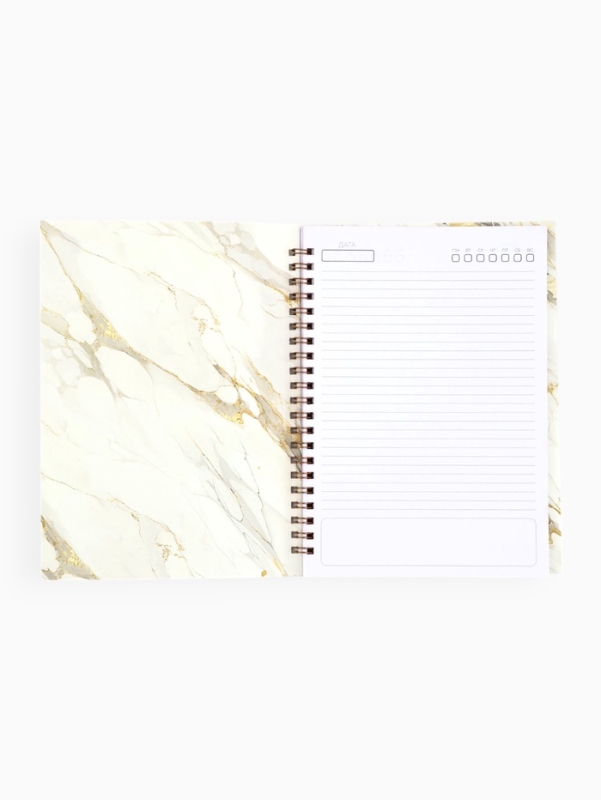 Ежедневник в мягкой обложке А5, 60 л. На скрытом гребне Ежедневник в мягкой обложке А5, 60 л. На скрытом гребне "Мрамор"