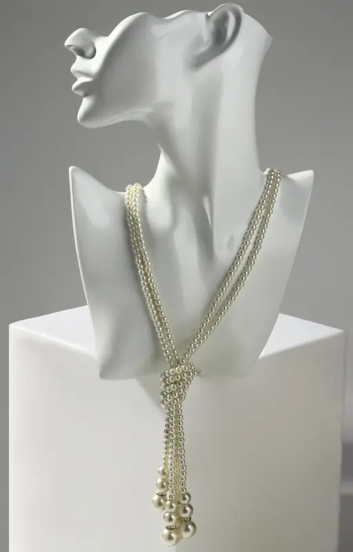 Бусы &laquo;Узел&raquo;, 2 нити, бусины №6-14, цвет молочный, 80 см