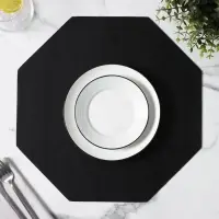 Салфетка сервировочная на стол &laquo;Тэм&raquo;, d=38 см, восьмиугольник, чёрная