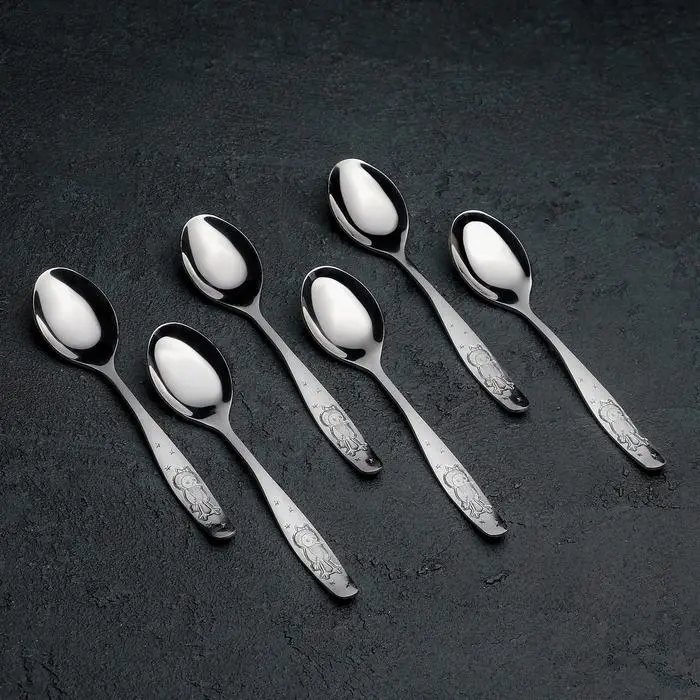 Ложка чайная «Антошка», длина 14 см, толщина 2 мм, цвет серебряный