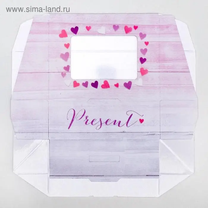 Кондитерская упаковка, коробка с ламинацией &laquo;Present&raquo;, 10 х 8 х 3.5 см