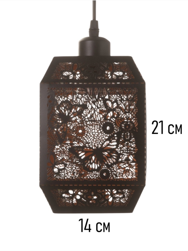 Светильник Светильник "Кэлшот" (Бабочки) 1х40Вт Е27 черный 13х13х20+100см