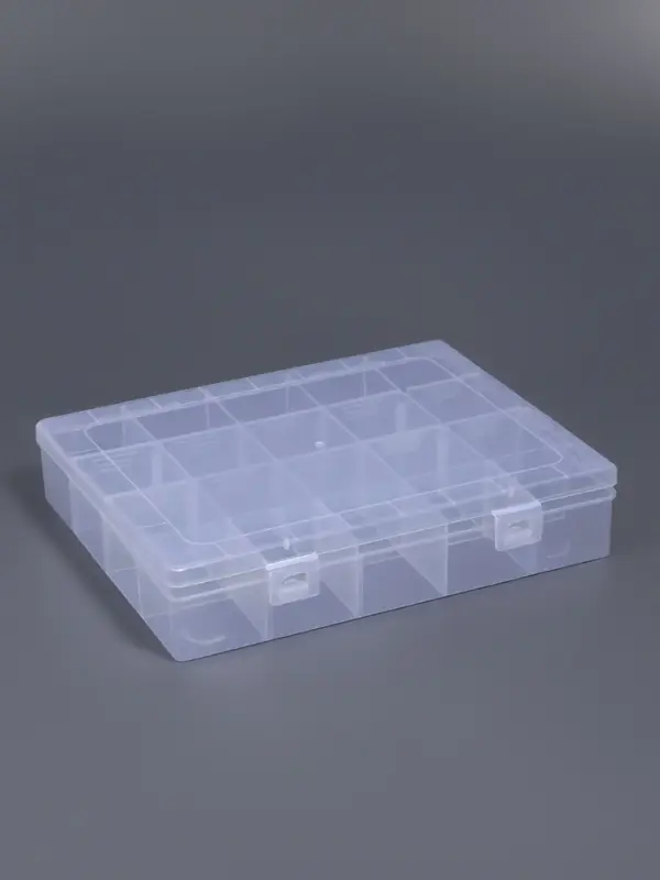 Органайзер для хранения мелочей, передвижные ячейки, 20 ячеек, 20.8&times;17.5&times;4 см, прозрачный