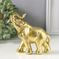 Сувенир полистоун "Золотой слонёнок" 10х5х9,5 см