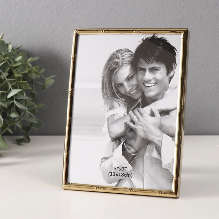 Фоторамка металл на 1 фото 13х18 см "Лофт. Плетение" розовое золото 13,5х1,5х18,5 см