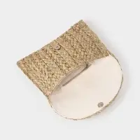 Сумка клатч плетёная из сиграсса, 26&times;16&times;3 см, бежевая