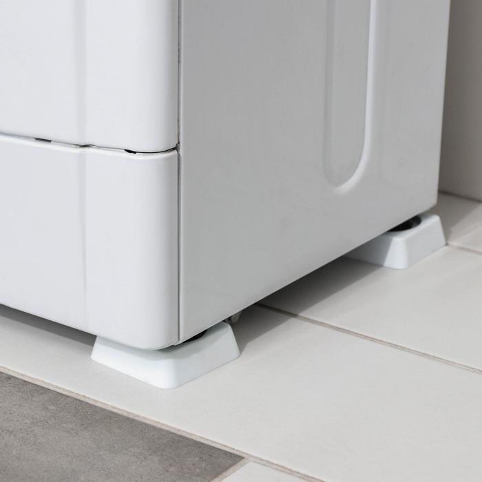 Антивибрационные подставки «Доляна», 4 шт, квадратные, цвет белый Антивибрационные подставки «Доляна», 4 шт, квадратные, цвет белый