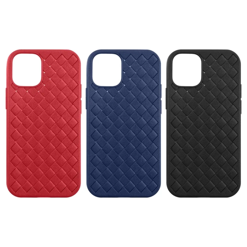 Чехол IPh 12 Mini под кожу плетение