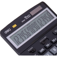 Калькулятор настольный ПОЛНОРАЗМ. Deli E39259,16-р, дв.пит,193x149мм,черн