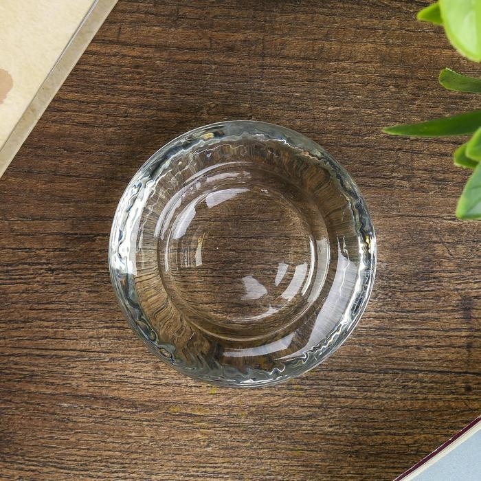 Подсвечник стекло на 1 свечу Подсвечник стекло на 1 свечу "Круг" прозрачный 2,5х6,5х6,5 см