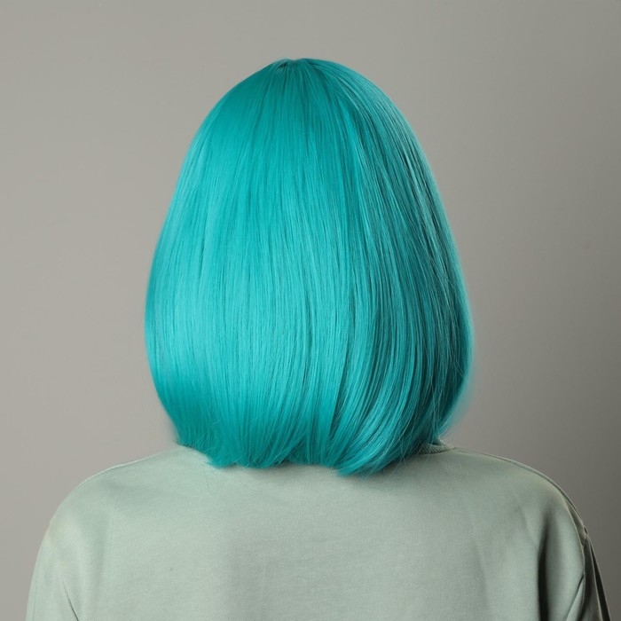 Парик искусственный, с чёлкой, имитация кожи, 30 см, цвет бирюзовый(#SHT127) Парик искусственный, с чёлкой, имитация кожи, 30 см, цвет бирюзовый(#SHT127)