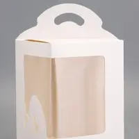 Коробка для десерта, упаковка кондитерская, белая, 18&times;18&times;23 см