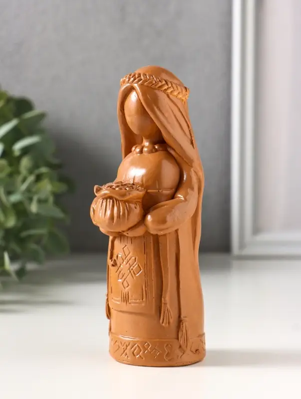 Фигурка - оберег &laquo;Денежная берегиня&raquo;, 14&times;6&times;6 см, красная глина
