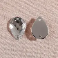 Стразы пришивные &laquo;Капля&raquo;, из органического стекла, 10&times;14 мм, 20 шт., белые