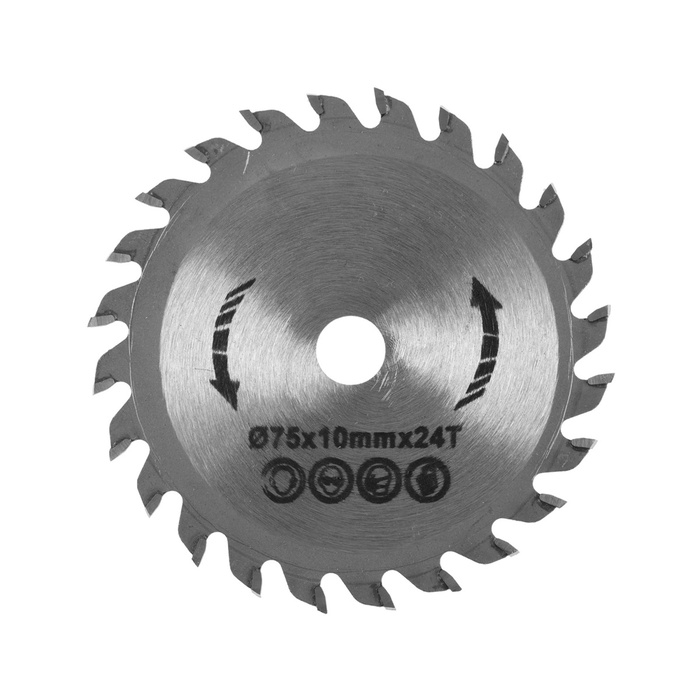 Диск пильный по дереву ТУНДРА, стандартный рез, 75 х 10 мм Диск пильный по дереву ТУНДРА, стандартный рез, 75 х 10 мм