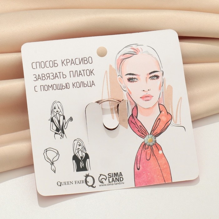 Кольцо для платка «Лилия графская», цвет золотой в чернёном золоте Кольцо для платка «Лилия графская», цвет золотой в чернёном золоте