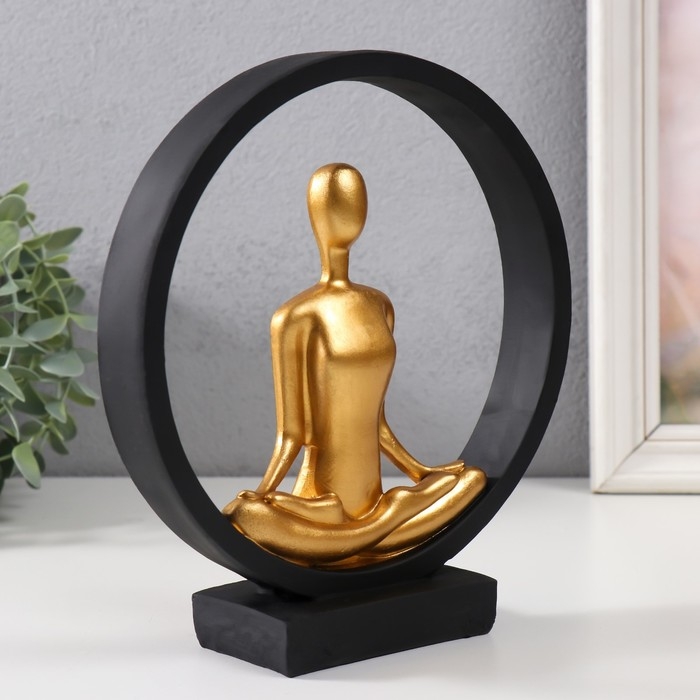 Сувенир полистоун  Сувенир полистоун "Дзен" чёрный с золотом 19,2х5,9х21,5 см