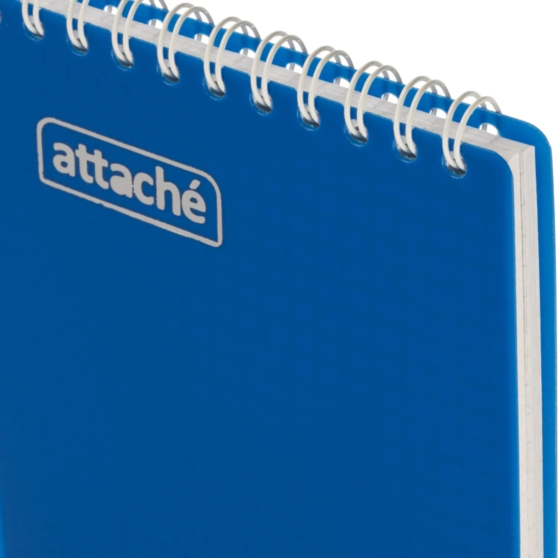 Блокнот на спирали А6+ 80л  Attache клетка, обложка Plastic