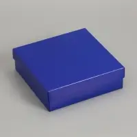 Коробка складная, крышка-дно, синяя, 20 х 20 х 6 см