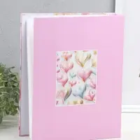 Фотоальбом на 200 фото 13х18 см "Воздушные сердца" в коробке 5,5х23,5х29,5 см