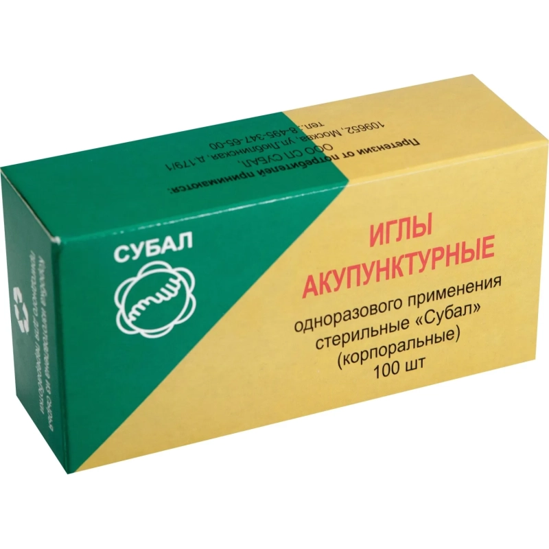 Иглы акупунктурные стерил.однораз.стал. без н/тр 0,30х60м 100шт/уп СУБАЛ