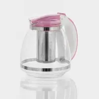 Заварочный чайник, 1.5 л, с металлическим ситом, стекло, МИКС