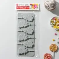 Форма для леденцов Доляна «Девочка, мальчик», силикон, 24×9,5 см, 6 ячеек, с палочками, цвет МИКС Форма для леденцов Доляна «Девочка, мальчик», силикон, 24×9,5 см, 6 ячеек, с палочками, цвет МИКС